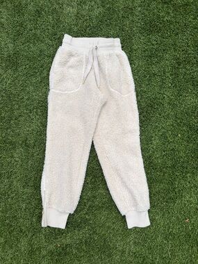 Joy Lab Cream Sherpa Fleece Jogger Sweatpants Cozy Lounge Pants Size S